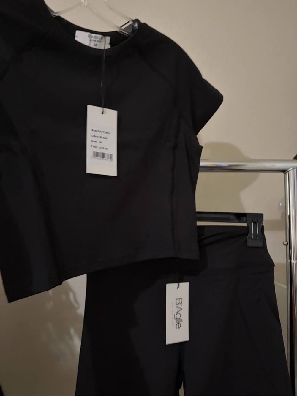 Jade Black Two-Piece Skirt Set with Crop Top